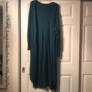 Forest green duster cardigan